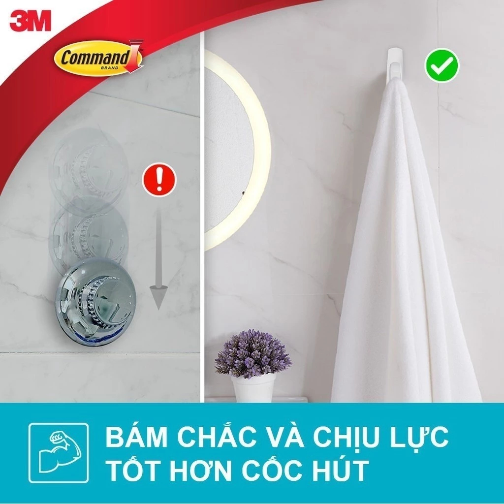 Móc dán tường nhà tắm Command™ 17001b - Chịu lực 1.3 kg - 2 cái/vỉ - 7012591952, , large image number 2